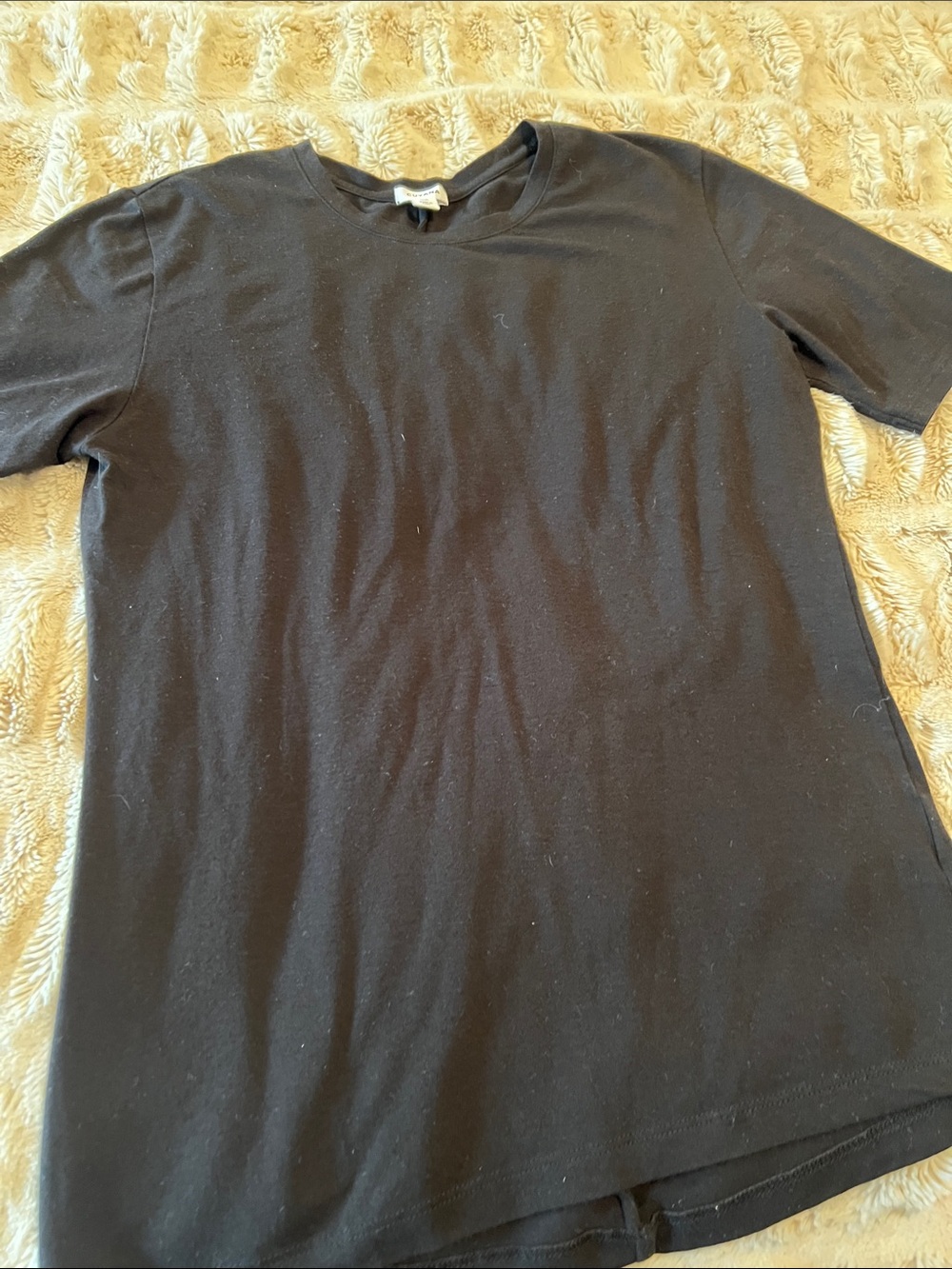 Cuyana Black Short Sleeve Crewneck Tee